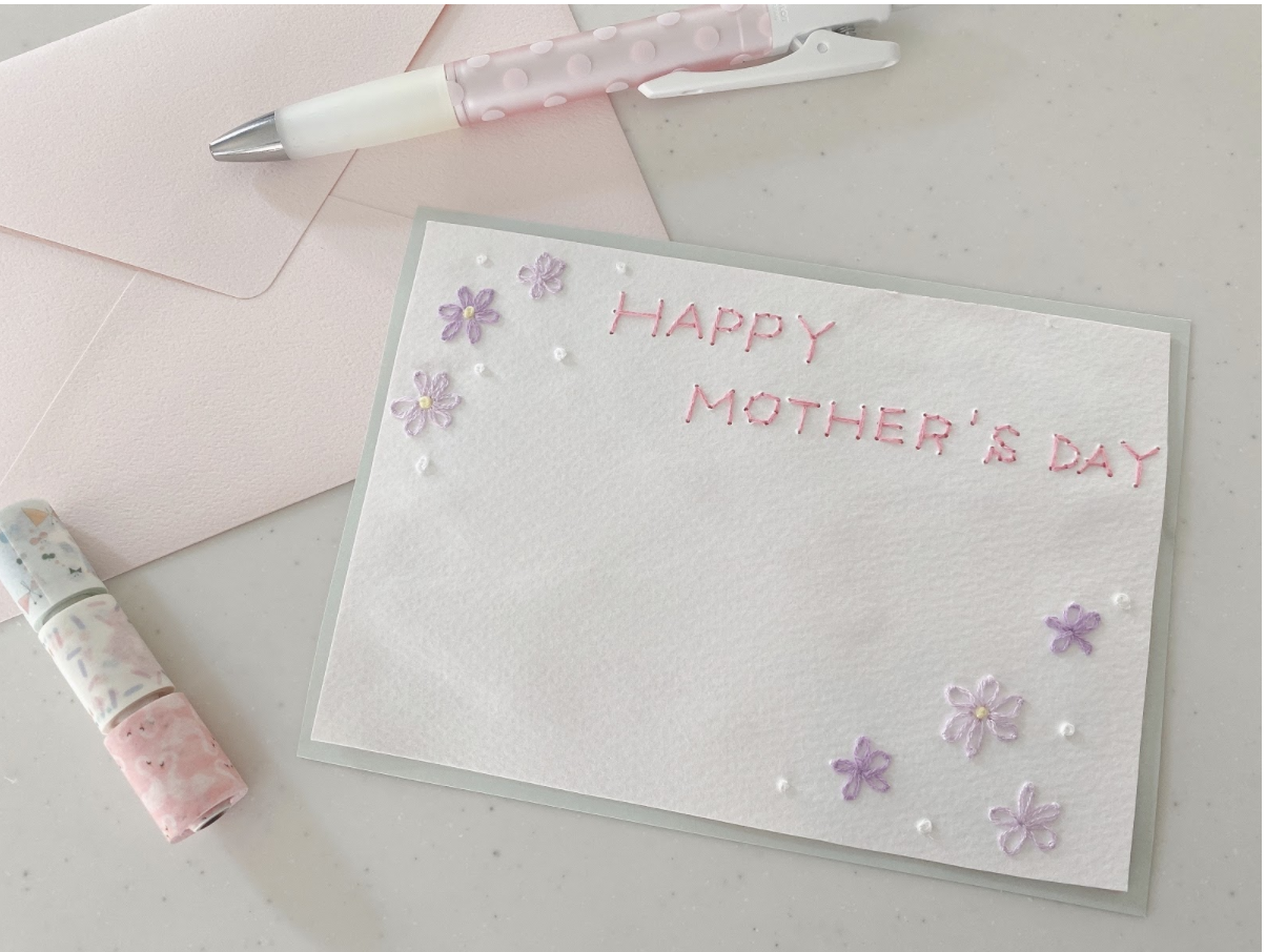 ハンドメイド紙刺繍メッセージカードの作り方